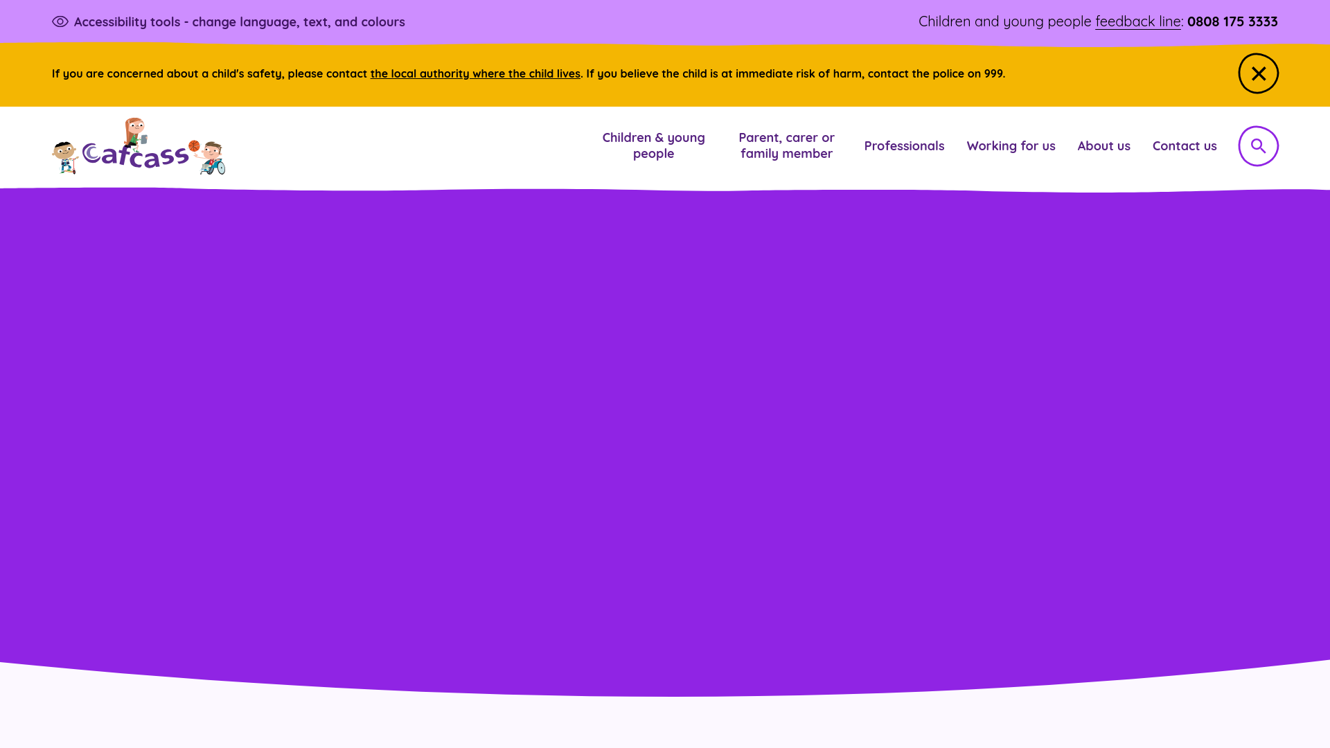 Screenshot of cafcass.gov.uk